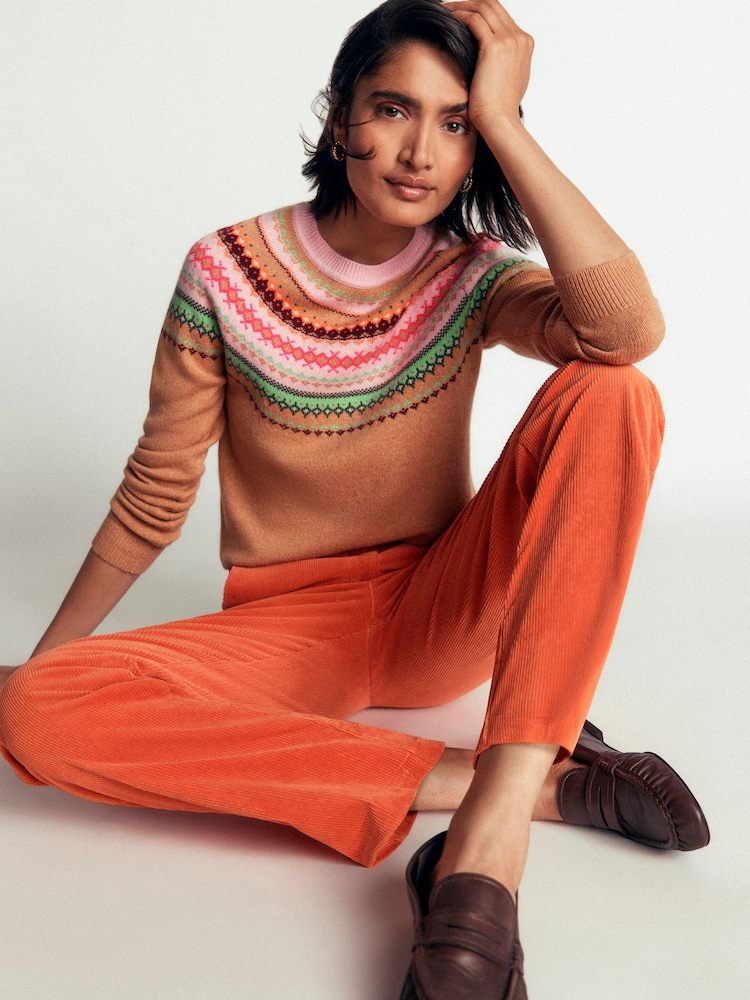Boden Brown Edie Fairisle Jumper - Image 1 of 7 Boden Brown Edie Fairisle Jumper - Image 1 of 7