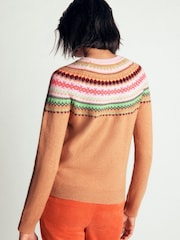 Boden Brown Edie Fairisle Jumper - Image 3 of 7