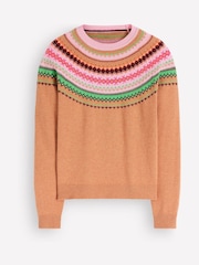 Boden Brown Edie Fairisle Jumper - Image 6 of 7