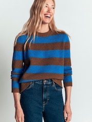 Boden Blue Marta Merino Wool Crew Neck Jumper - Image 4 of 8