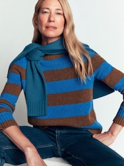 Boden Blue Marta Merino Wool Crew Neck Jumper - Image 6 of 8