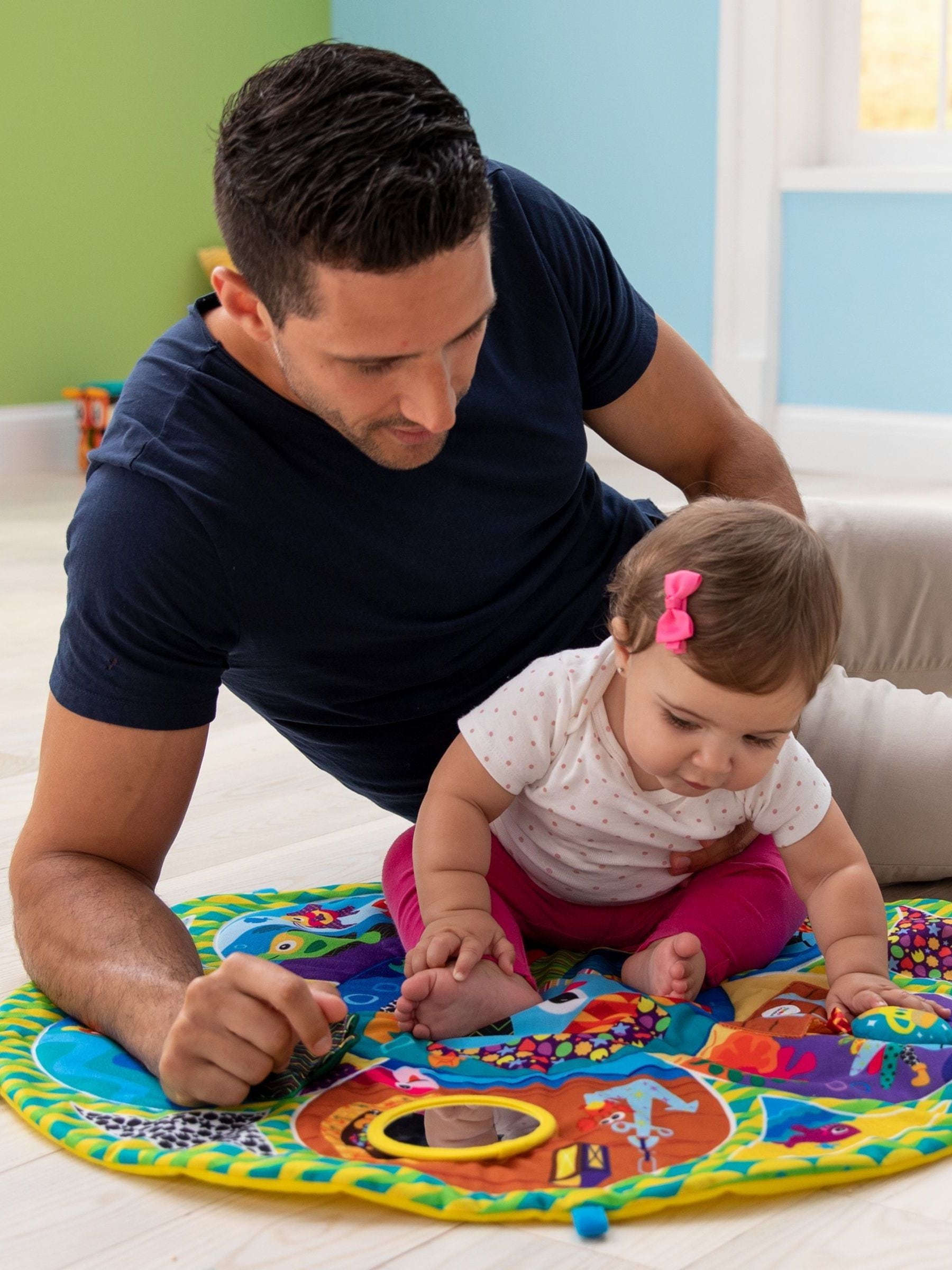 Lamaze tummy time spin and explore sea gym hot sale
