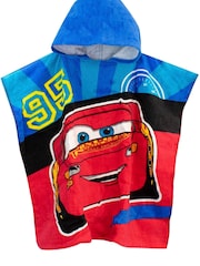 Character Red Kids Disney Cars License Printed Swim And Beach 100% Cotton Towel Poncho - Image 1 of 4