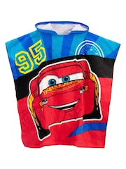Character Red Kids Disney Cars License Printed Swim And Beach 100% Cotton Towel Poncho - Image 3 of 4