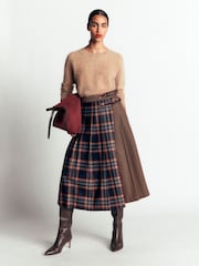 أزرق - Boden Pleated Midi Kilt Skirt - صورة 1 من 5