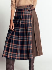 أزرق - Boden Pleated Midi Kilt Skirt - صورة 2 من 5