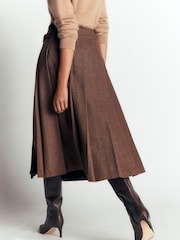 أزرق - Boden Pleated Midi Kilt Skirt - صورة 3 من 5