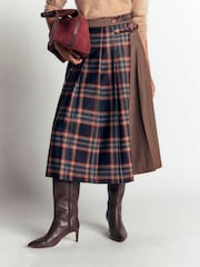أزرق - Boden Pleated Midi Kilt Skirt - صورة 4 من 5