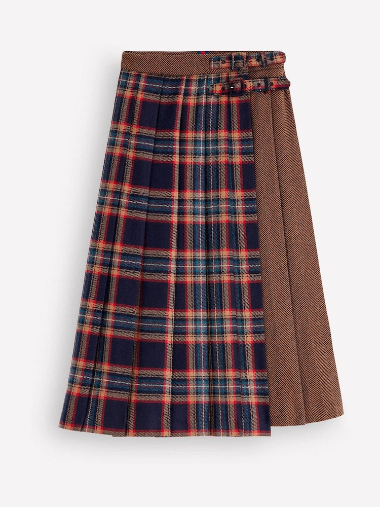 أزرق - Boden Pleated Midi Kilt Skirt - صورة 5 من 5 أزرق - Boden Pleated Midi Kilt Skirt - صورة 5 من 5