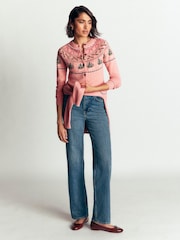 Boden Pink Edie Fairisle Cardigan - Image 4 of 8