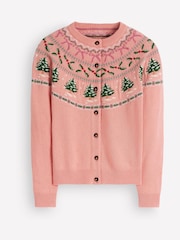 Boden Pink Edie Fairisle Cardigan - Image 7 of 8