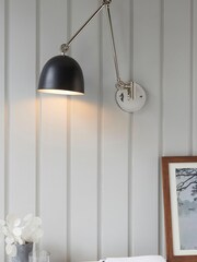 Gallery Home Black Moncton Nickel 1 Bulb Wall Light - Image 2 of 8