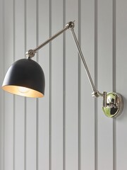 Gallery Home Black Moncton Nickel 1 Bulb Wall Light - Image 3 of 8