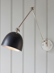 Gallery Home Black Moncton Nickel 1 Bulb Wall Light - Image 4 of 8