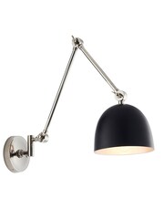 Gallery Home Black Moncton Nickel 1 Bulb Wall Light - Image 8 of 8