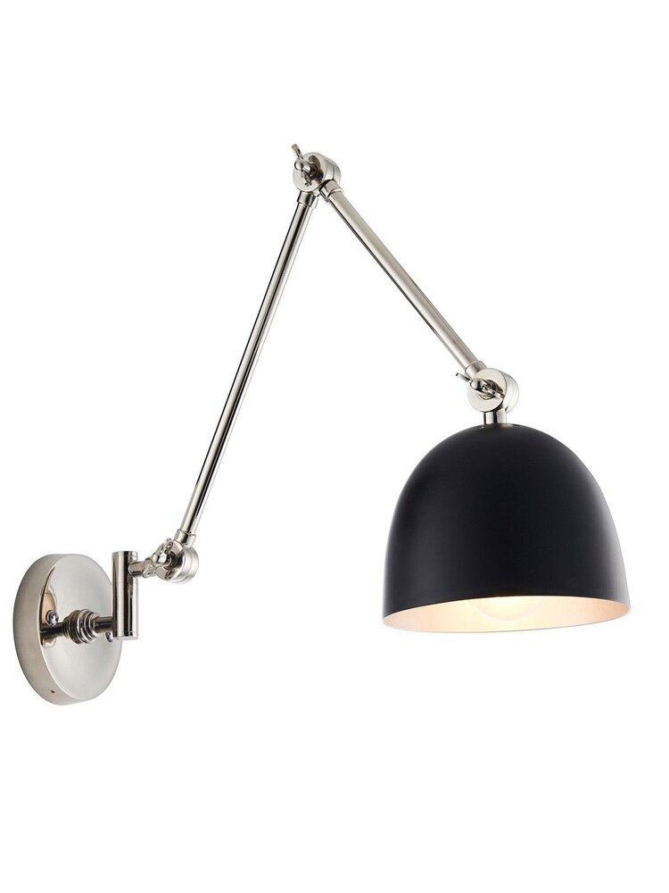 Gallery Home Black Moncton Nickel 1 Bulb Wall Light - Image 8 of 8