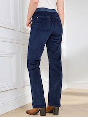 Cotton Traders Navy Blue Premium Pull On Cord Trousers 27 - Image 3 of 4