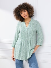 Cotton Traders Green Printed Crinkle Tunic - Image 3 of 4