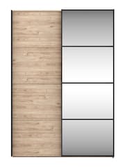 Wiemann Oak Jenson Wood and Mirror Sliding Semi Fitted 1.5m Sliding Wardrobe - Image 2 of 2