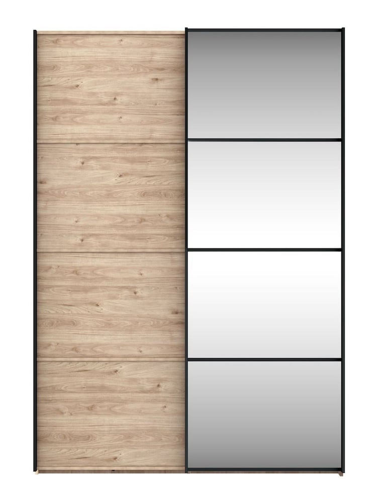 Wiemann Oak Jenson Wood and Mirror Sliding Semi Fitted 1.5m Sliding Wardrobe - Image 2 of 2
