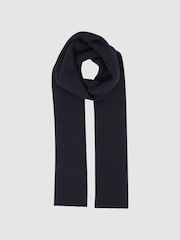 Reiss Navy Chesterfield Ribbed Merino Scarf - Image 3 of 5