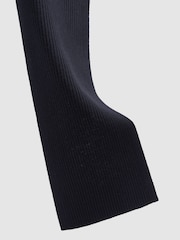 Reiss Navy Chesterfield Ribbed Merino Scarf - Image 5 of 5