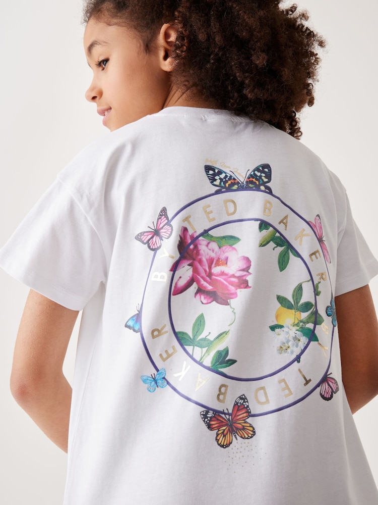 Baker by Ted Baker Navy Butterfly 100% Cotton T-Shirt And Cycling Shorts Set - Image 4 of 5