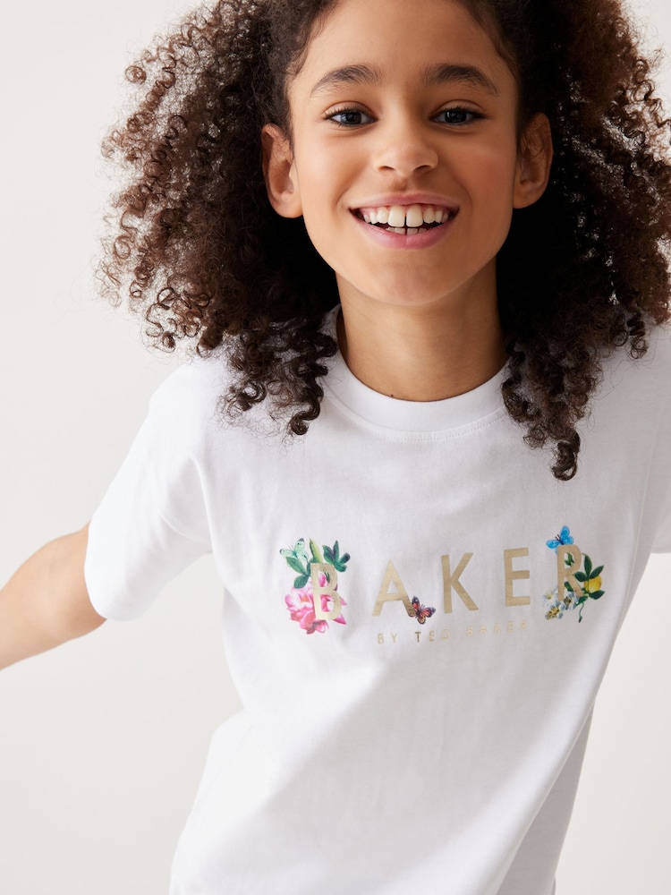 Baker by Ted Baker Navy Butterfly 100% Cotton T-Shirt And Cycling Shorts Set - Image 5 of 5