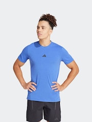 adidas Blue Designed for Training Workout T-Shirt - Image 1 of 7