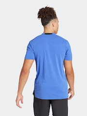adidas Blue Designed for Training Workout T-Shirt - Image 2 of 7