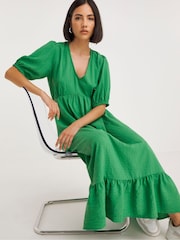 Simply Be Green Textured Midi Dress - Image 3 of 4