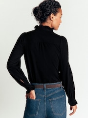 Boden Black Mega Frill Blouse - Image 3 of 5