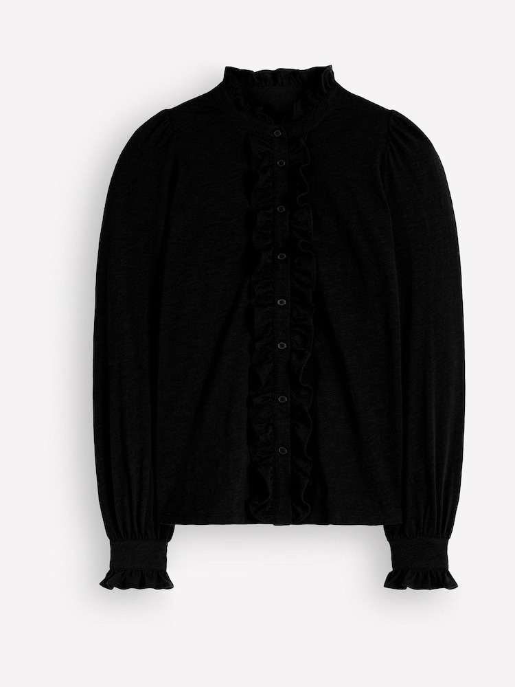 Boden Black Mega Frill Blouse - Image 5 of 5 Boden Black Mega Frill Blouse - Image 5 of 5