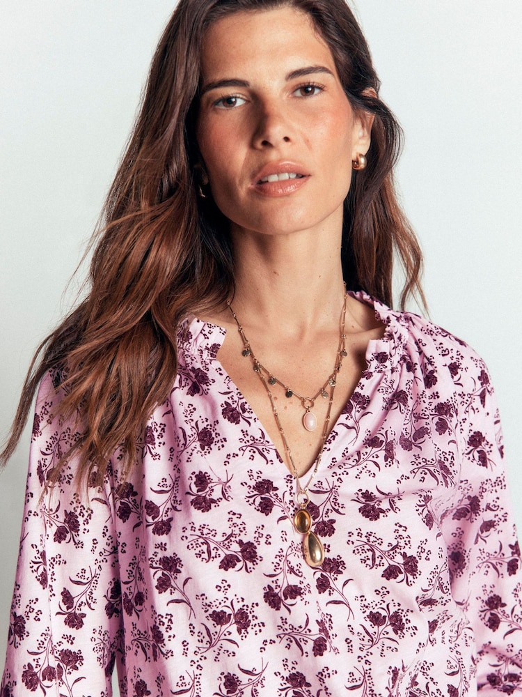 Boden Pink Pia Ruffle Trim Blouse - Image 2 of 7 Boden Pink Pia Ruffle Trim Blouse - Image 2 of 7
