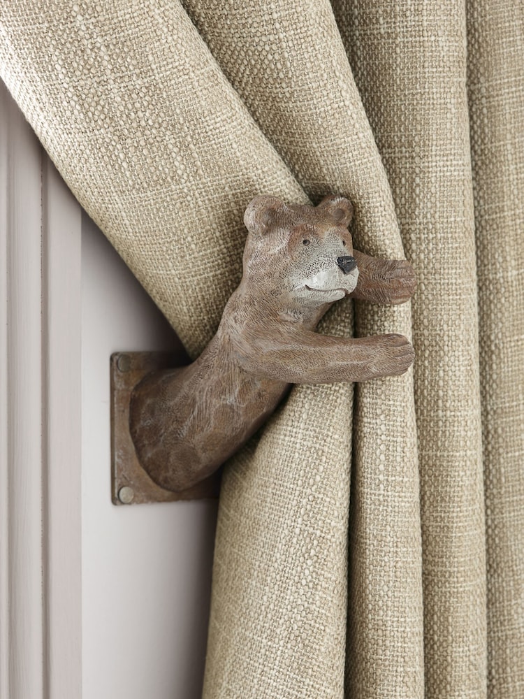 Set of 2 Natural Barnaby Bear Curtain Holdbacks - Image 1 of 5