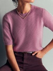 Púrpura - Camiseta de cachemir cepillado Boden Kat - Imagen 1 de 6