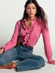 Boden Pink Mega Frill Blouse - Image 1 of 5