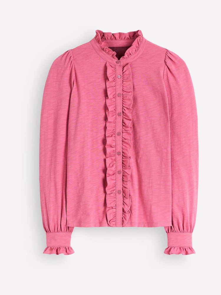 Boden Pink Mega Frill Blouse - Image 5 of 5 Boden Pink Mega Frill Blouse - Image 5 of 5