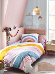 Natural Kids Scandi Rainbow Reversible Duvet Cover And Pillowcase Set - Image 1 of 5