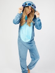 Character Blue Disney Lilo And Stitch Fleece All In One Pyjama - Image 1 of 4