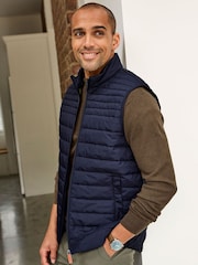 Cotton Traders Blue Ultra-Light Padded Gilet - Image 1 of 4