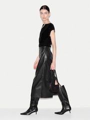 黑色 - Jigsaw Velvet Ruched Top - 7的图像3｝