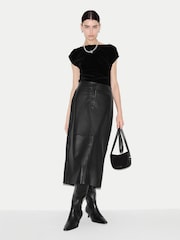 黑色 - Jigsaw Velvet Ruched Top - 7的图像5｝