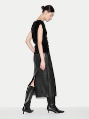 黑色 - Jigsaw Velvet Ruched Top - 7的图像6｝
