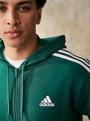 adidas Green Essentials Fleece 3 Stripes Zip Up Hoodie - Image 4 of 6