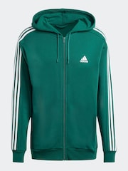 adidas Green Essentials Fleece 3 Stripes Zip Up Hoodie - Image 6 of 6