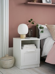 White Flynn 1 Drawer Bedside Table - Image 1 of 5