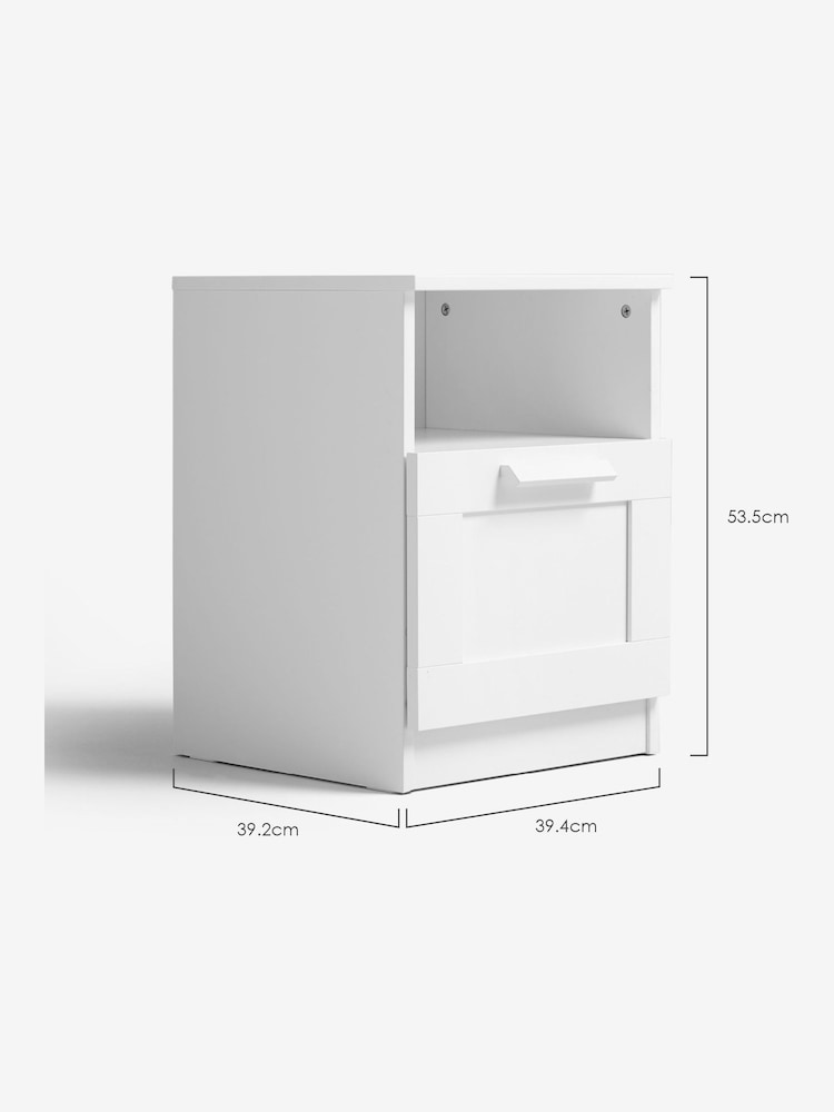 White Flynn 1 Drawer Bedside Table - Image 2 of 5