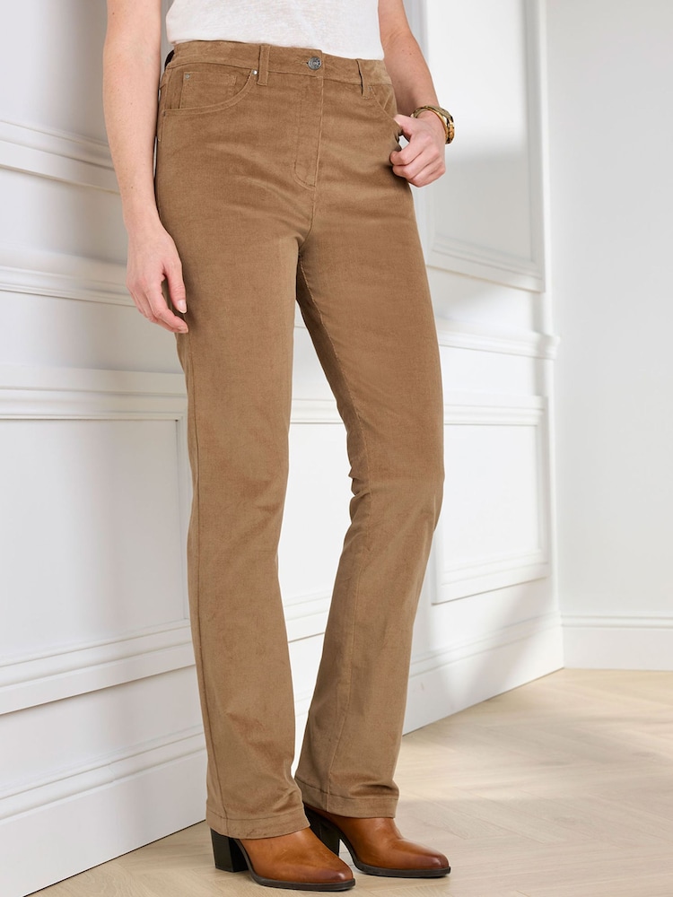 Cotton Traders Caramel Brown Premium Pull On Cord Trousers 31" - Image 1 of 4 Cotton Traders Caramel Brown Premium Pull On Cord Trousers 31" - Image 1 of 4