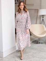 Vestido largo de chifón plisado de Cotton Traders - Imagen 3 de 4